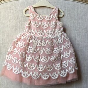 Special occasion Janie and Jack embroidered tulle dress size 6-12m